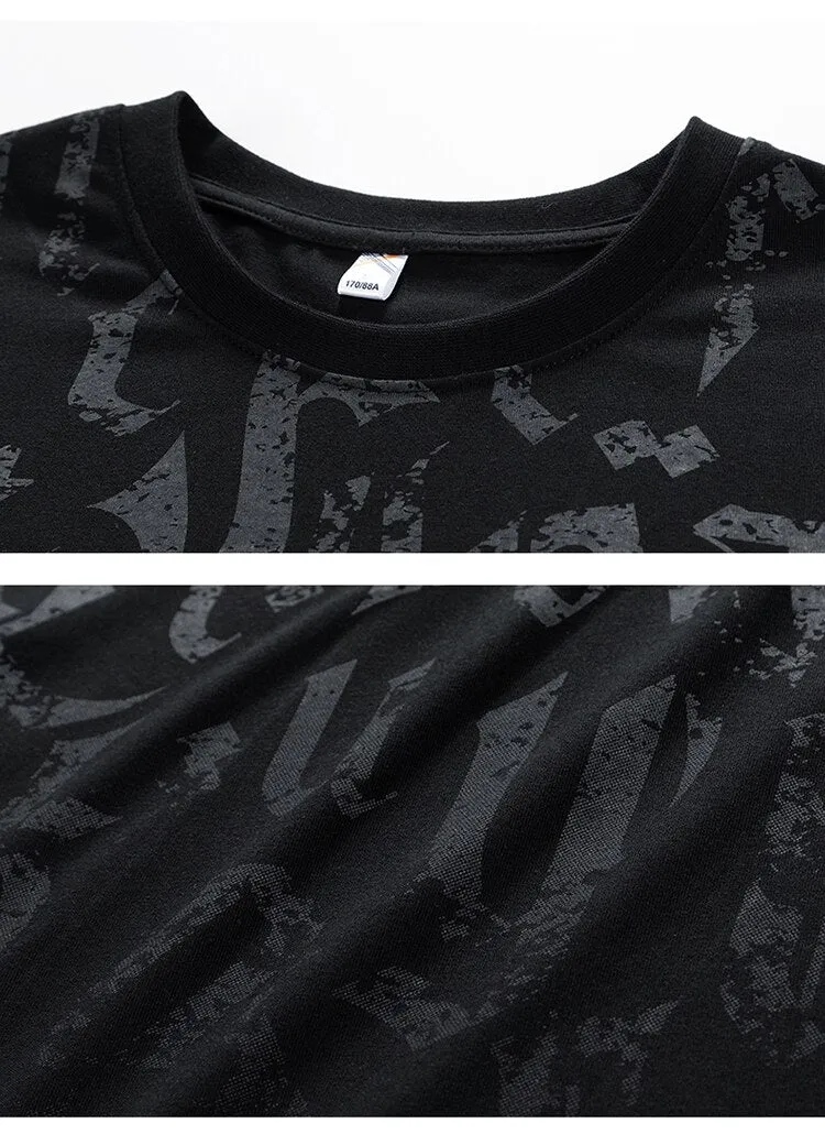Letter Print Gradient T-Shirt