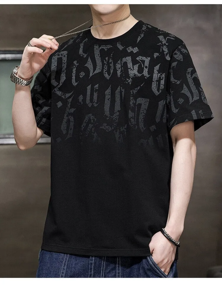 Letter Print Gradient T-Shirt