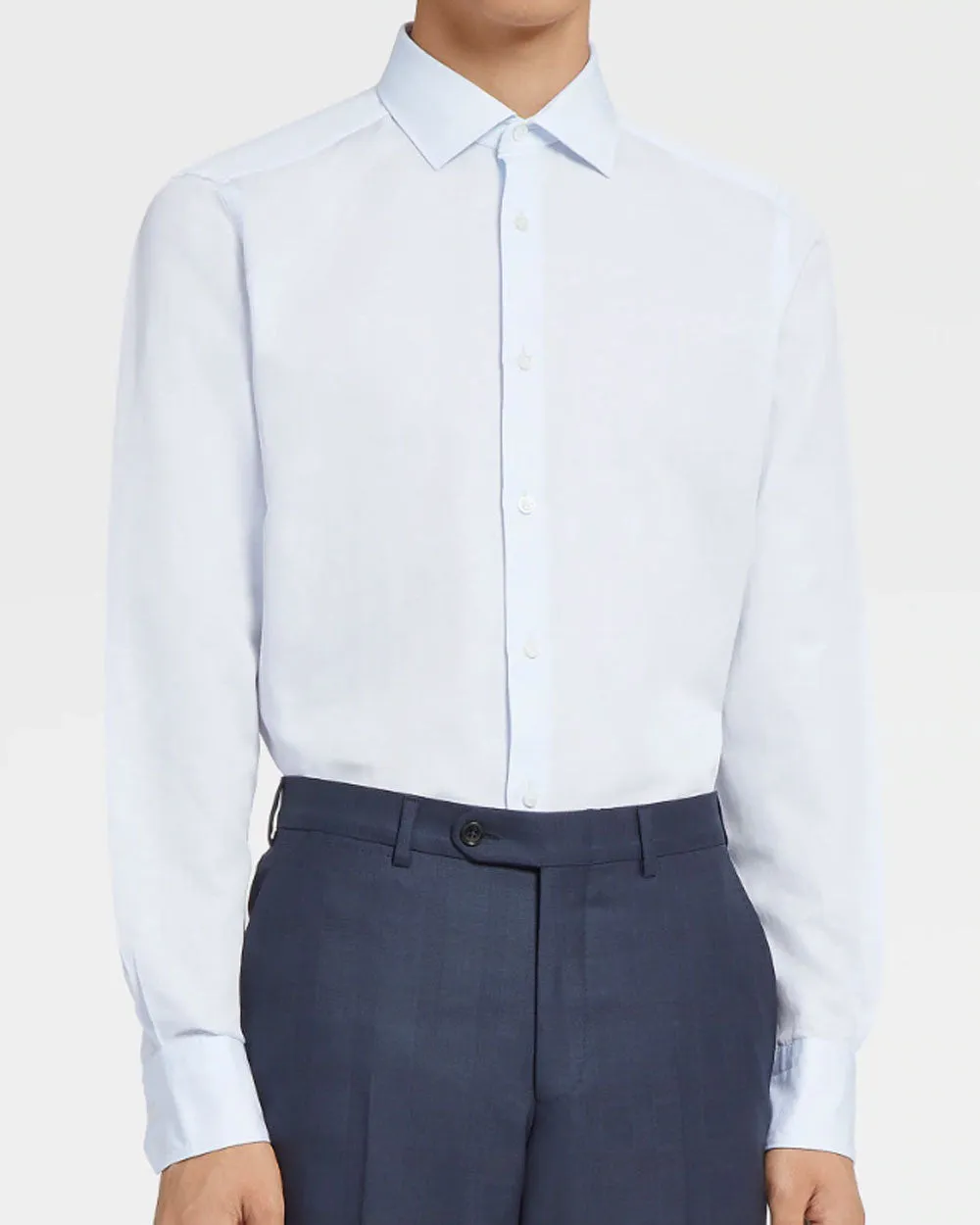 Light Blue Cotton Sport Shirt