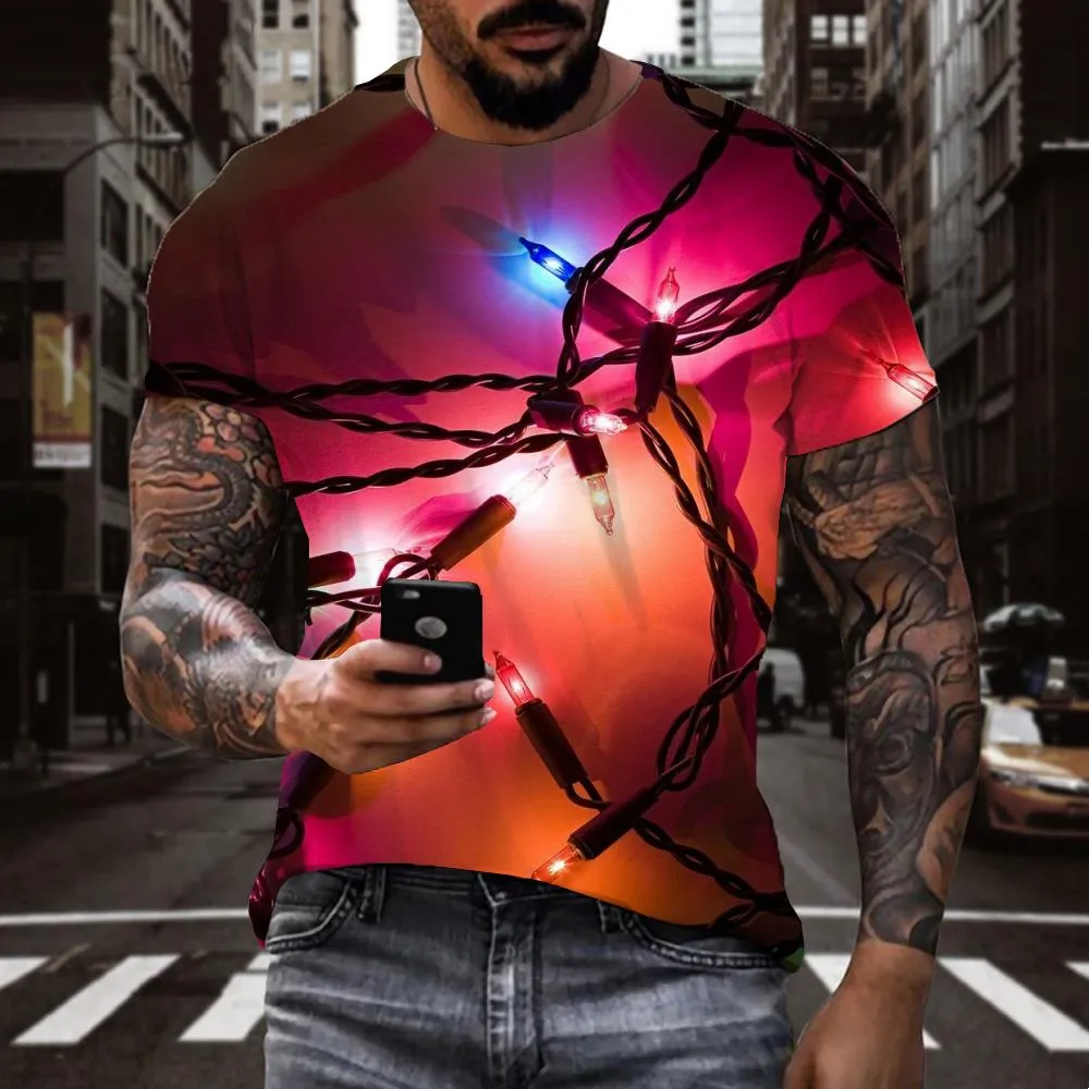 little lantern shirt Print clothes festival Cool Christmas art costume men