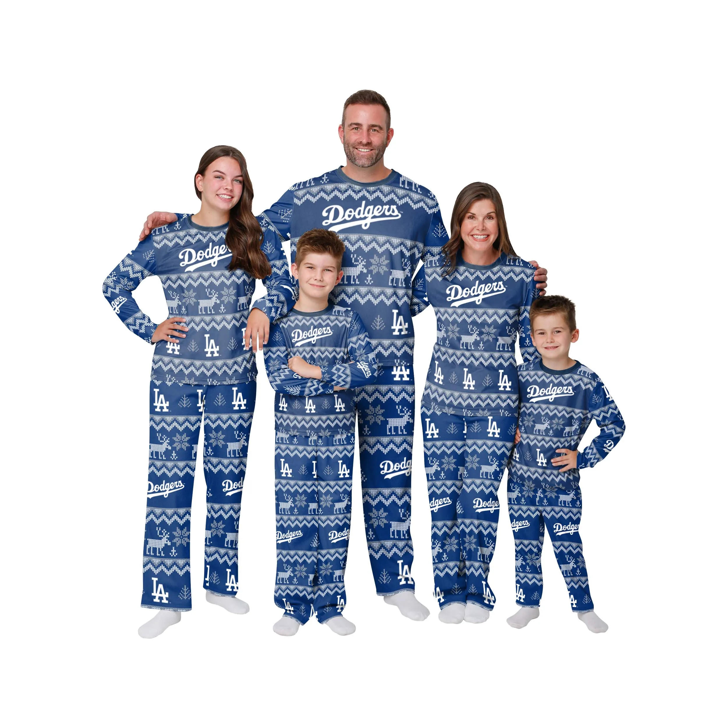Los Angeles Dodgers MLB Ugly Pattern Family Holiday Pajamas