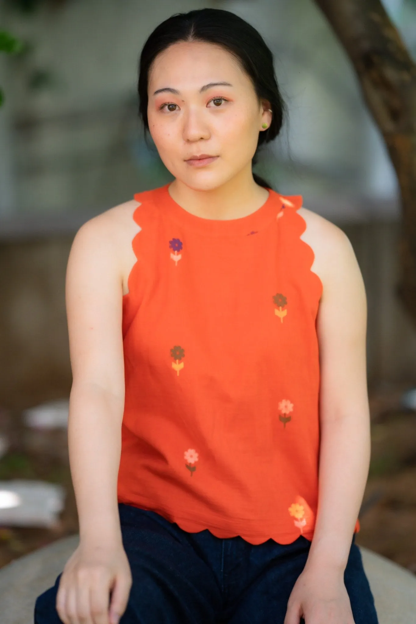 Madrid - Orange Jamdani Crop Top