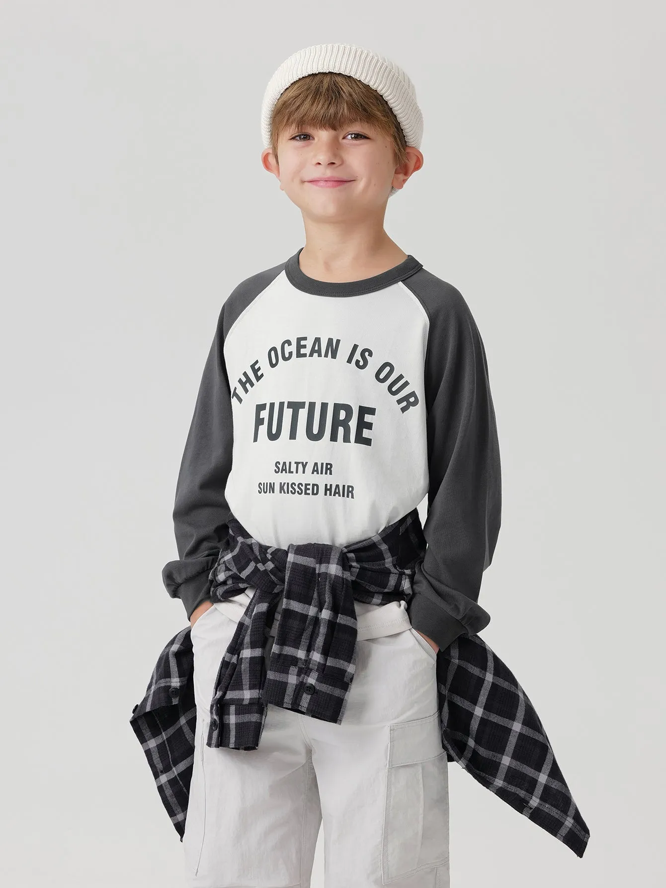 MARC & JANIE Boys Girls Color Block Raglan Sleeve T-shirts 241002