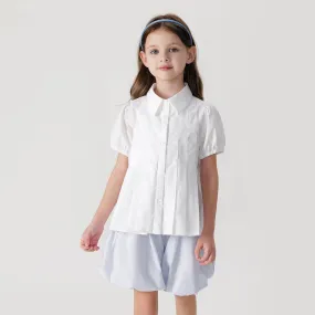 MARC & JANIE Girls Bubble Sleeve Shirt 240602