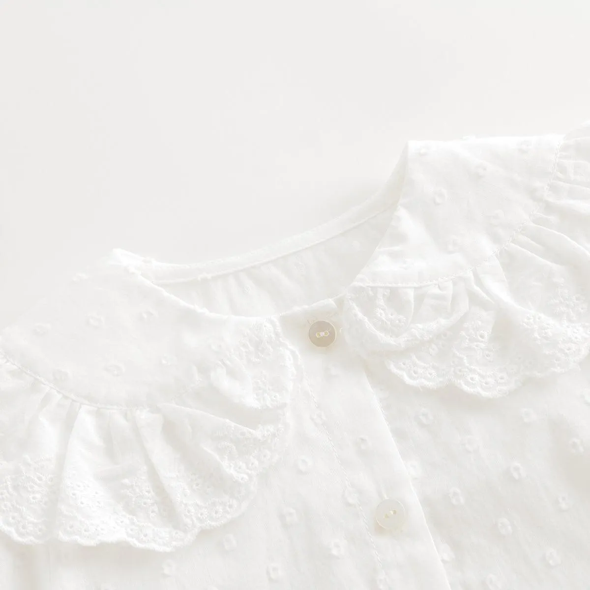 MARC & JANIE Girls Lace Peter Pan Collar Shirt 240233