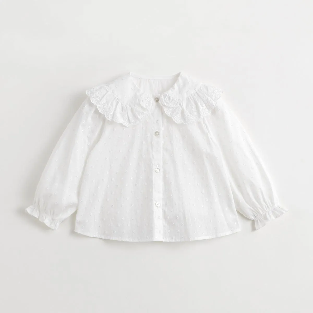 MARC & JANIE Girls Lace Peter Pan Collar Shirt 240233