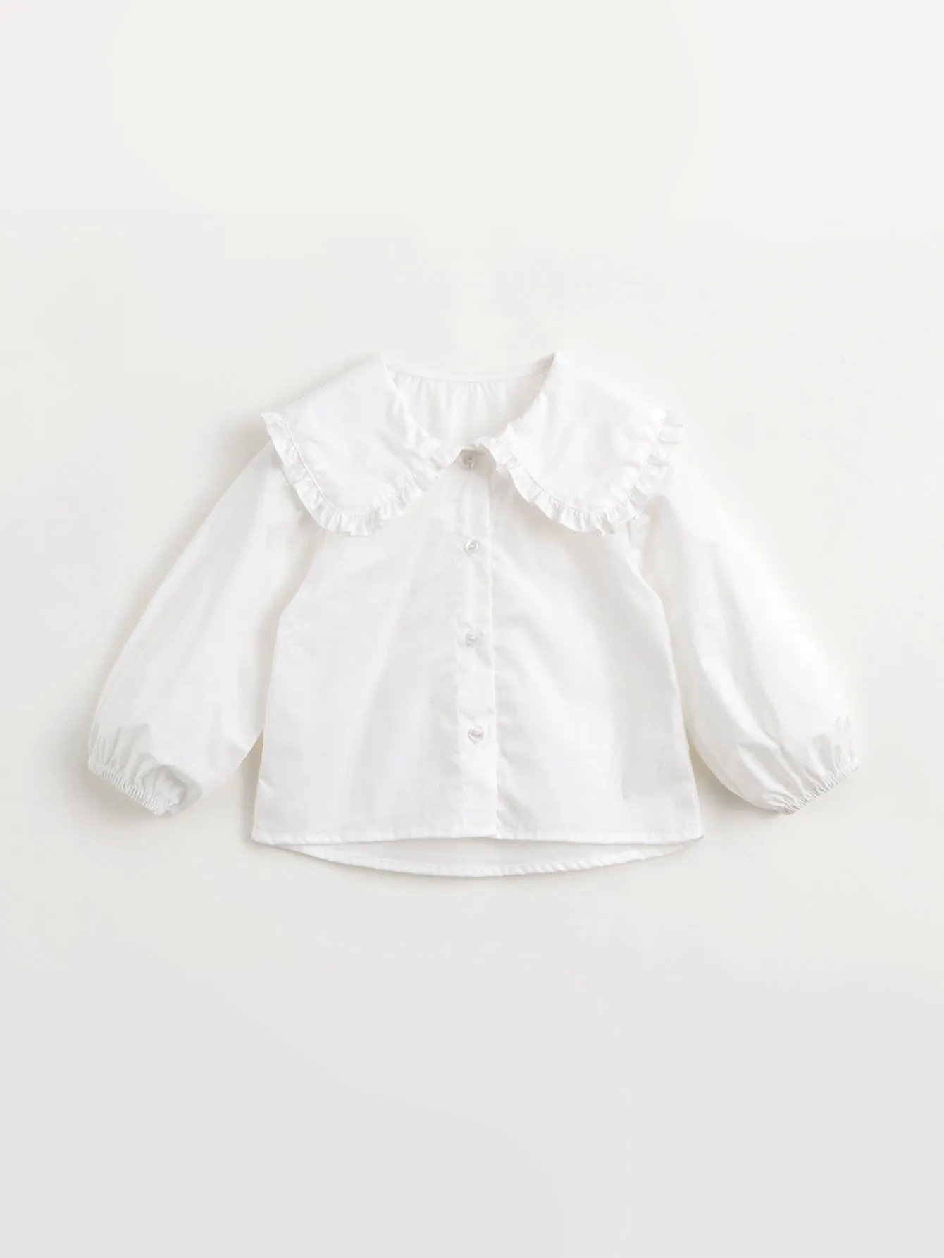 MARC & JANIE Girls Lace Peter Pan Collar White Shirt 240111