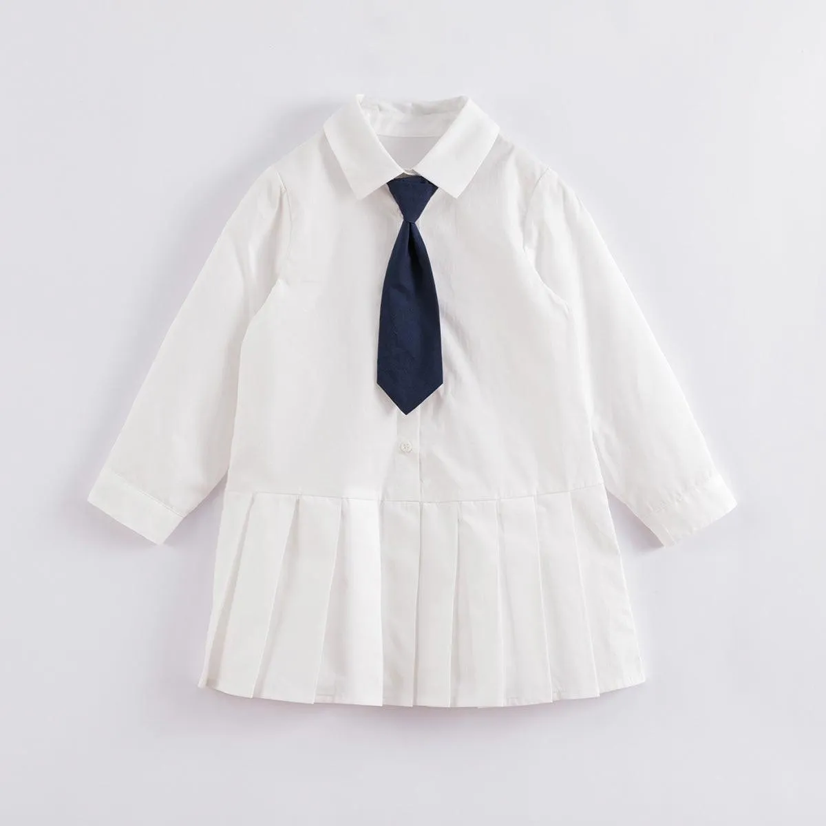 MARC & JANIE Girls Pleated Shirt Tie Dress 230160
