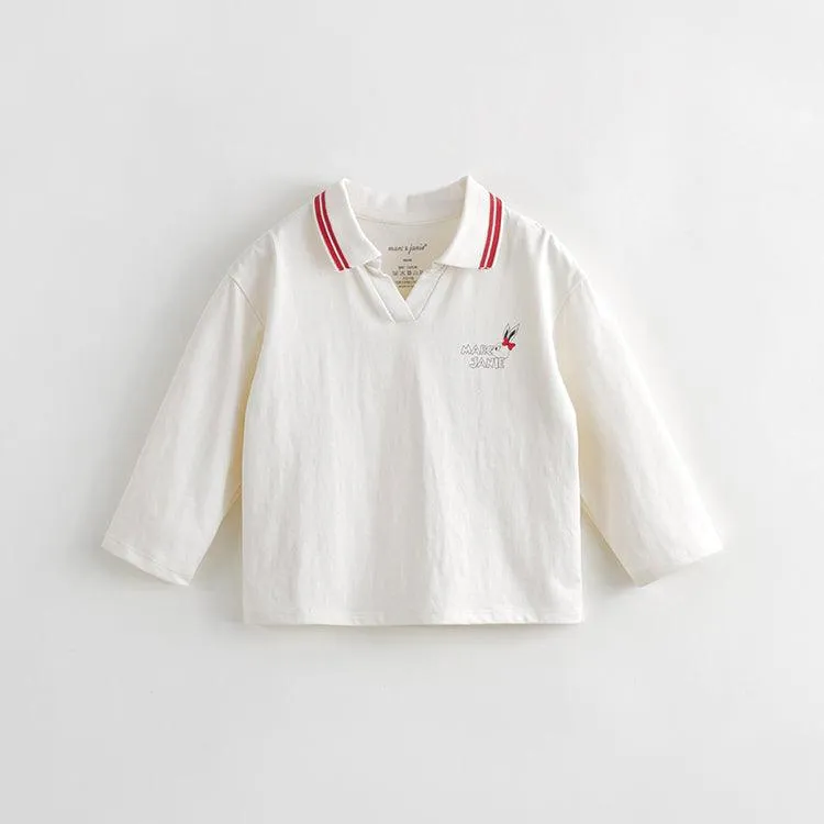 MARC & JANIE Girls Rabbit Print Polo T-shirt 231361