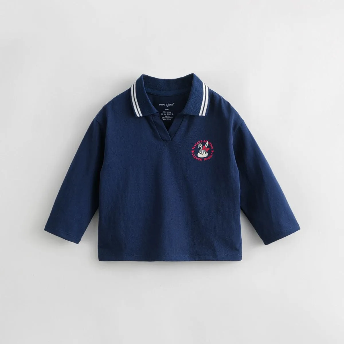 MARC & JANIE Girls Rabbit Print Polo T-shirt 231361