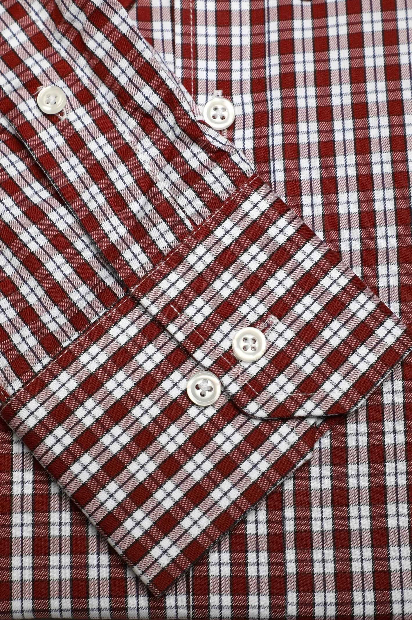 Maroon Tattersall Check Casual Shirt