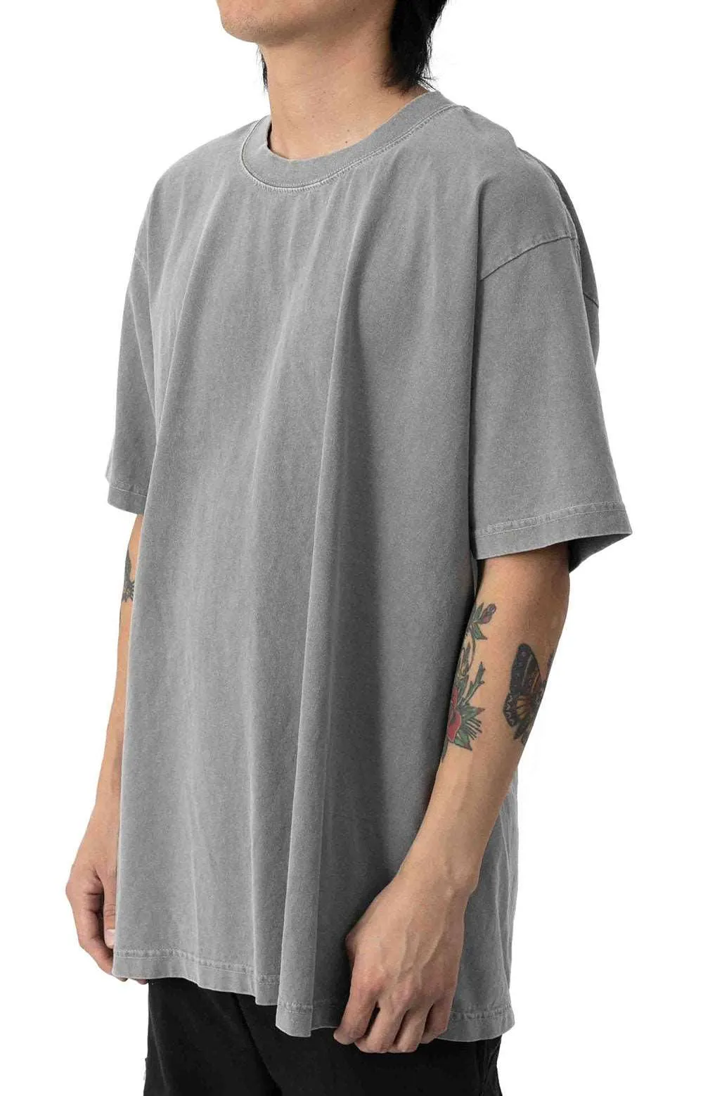 Max Oversized Vintage-Dyed Heavyweight Tee - Cement
