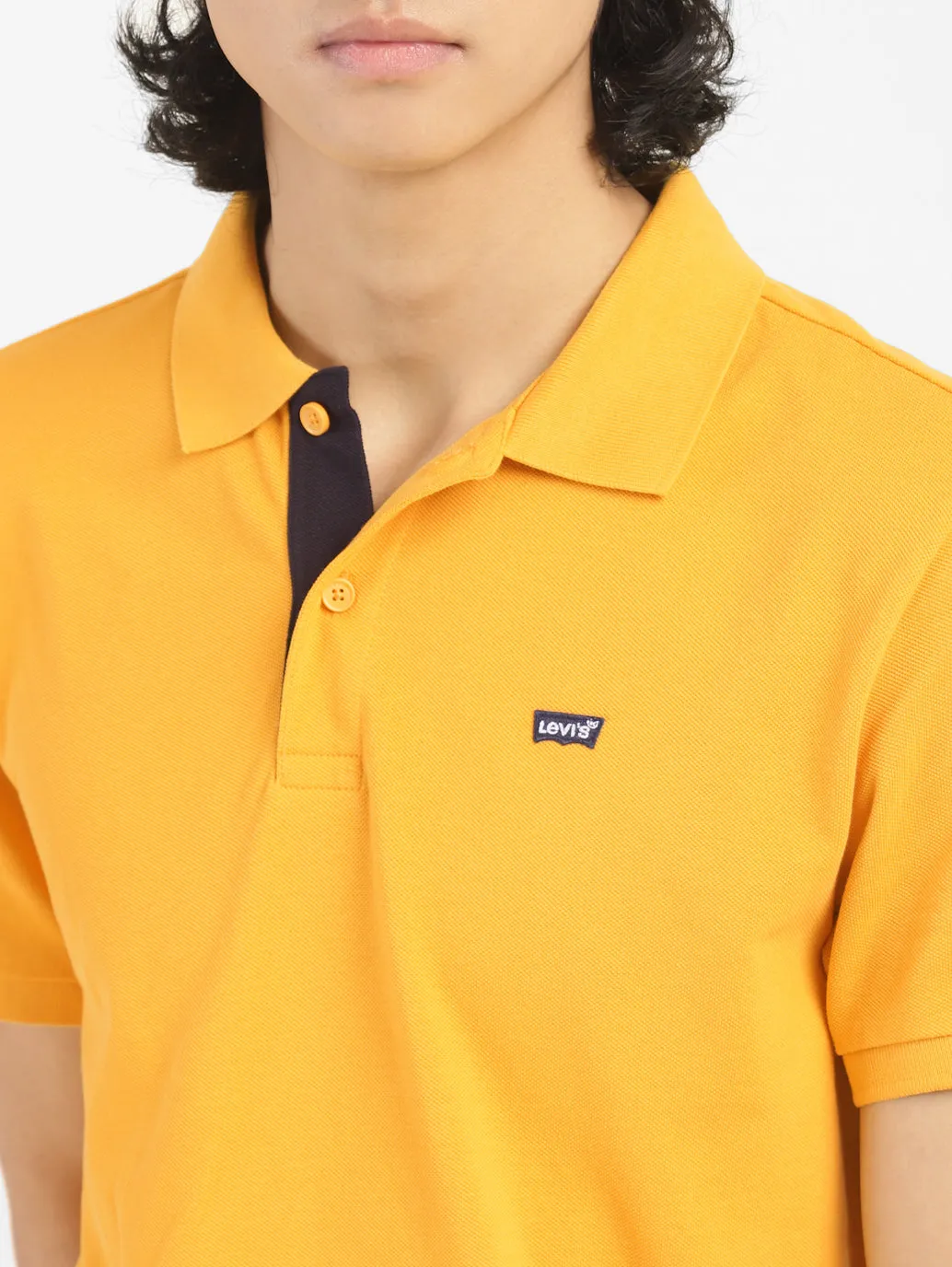 Men's Yellow Polo Collar T-Shirt