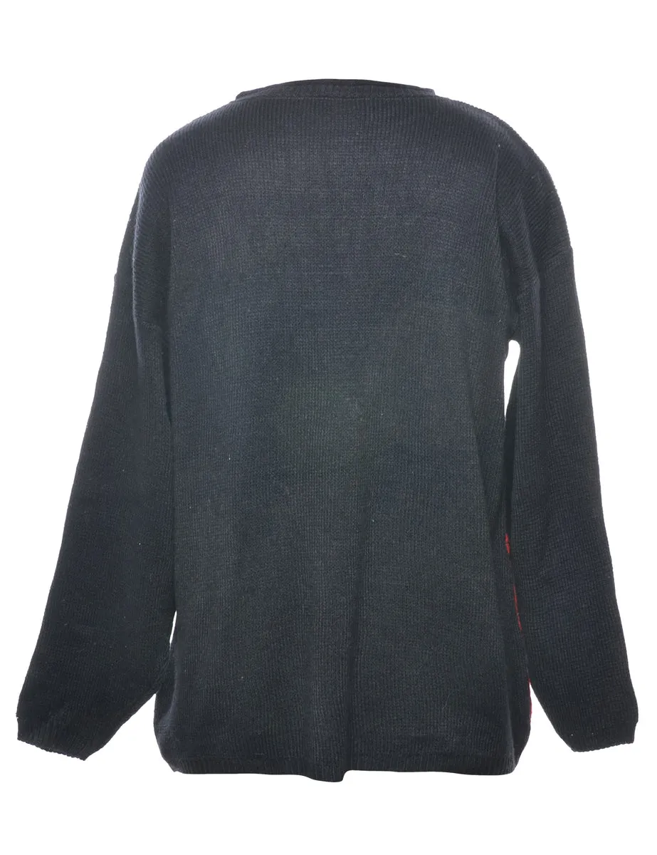 Metallic Look Nordic Jumper - M