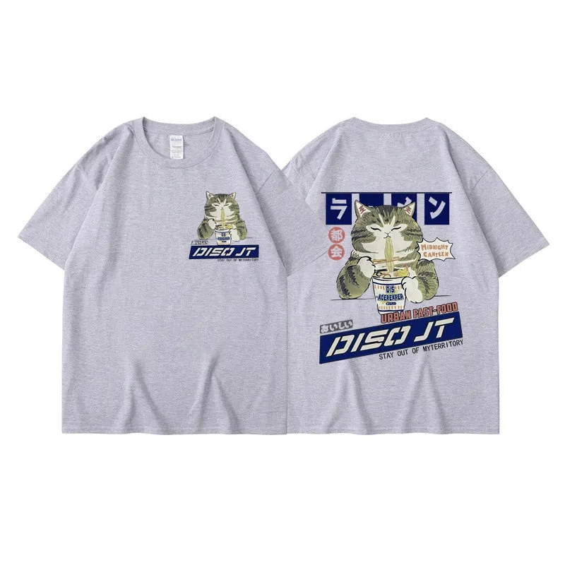 Midnight Canteen Cat Graphic T-Shirt
