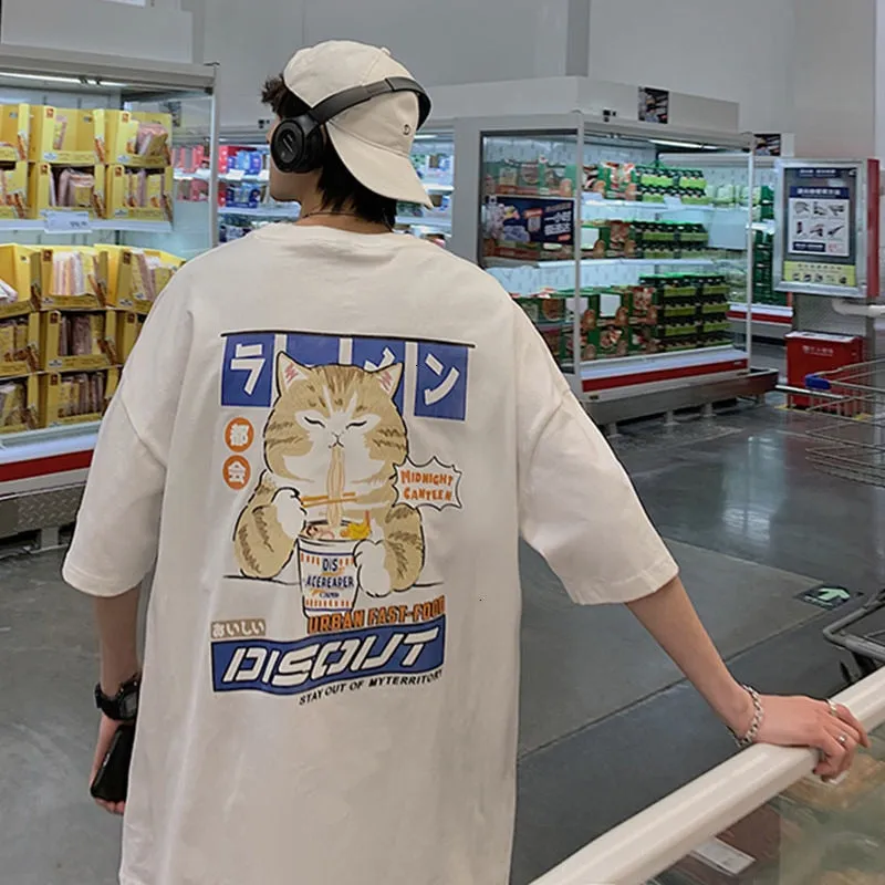 Midnight Canteen Cat Graphic T-Shirt