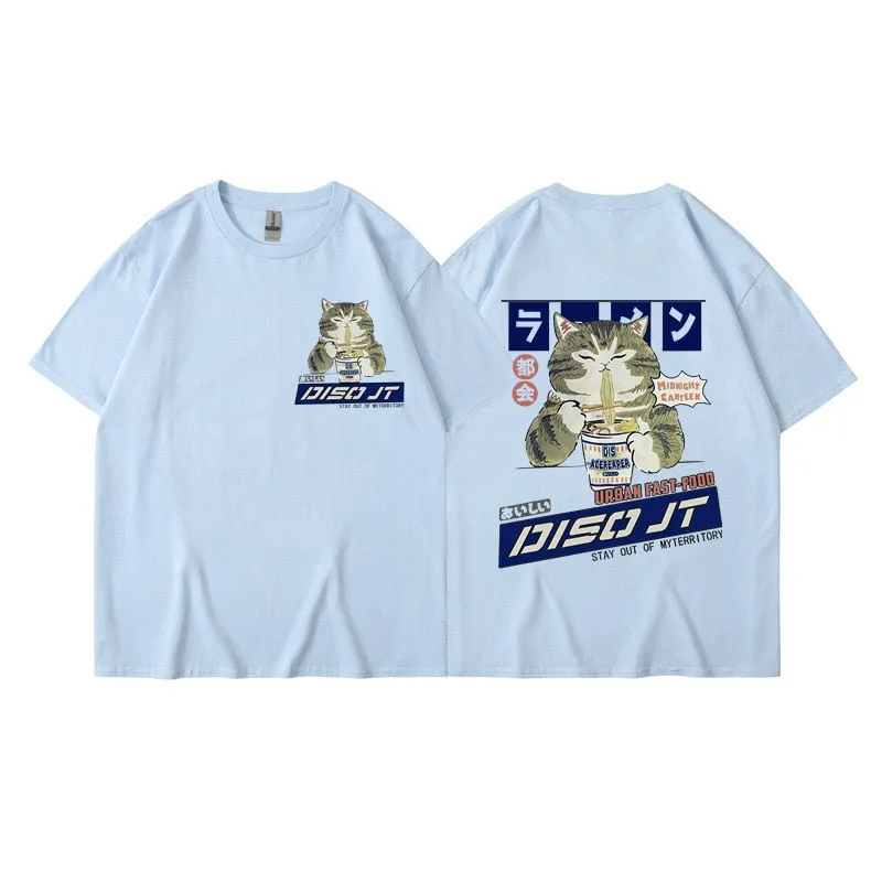 Midnight Canteen Cat Graphic T-Shirt