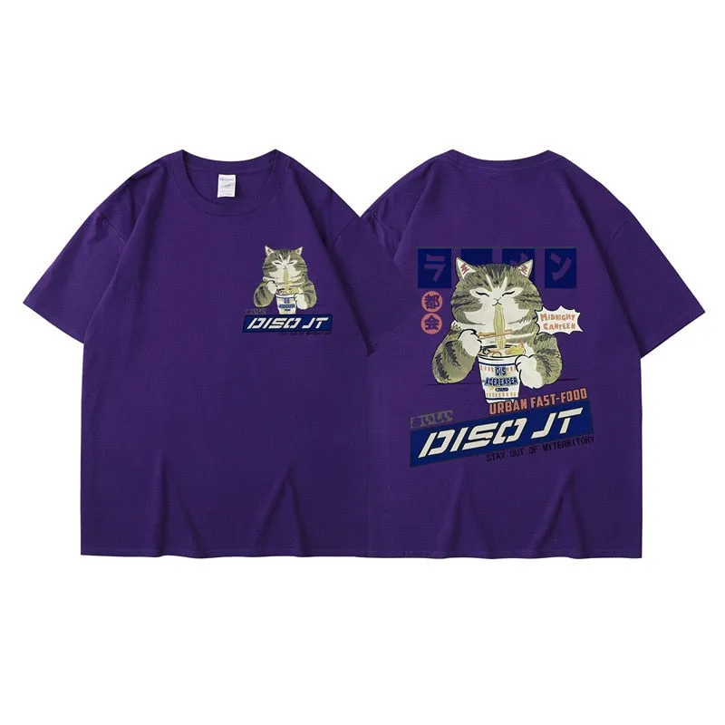 Midnight Canteen Cat Graphic T-Shirt