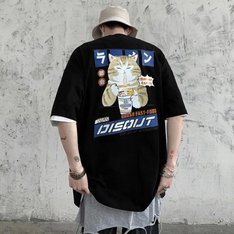 Midnight Canteen Cat Graphic T-Shirt