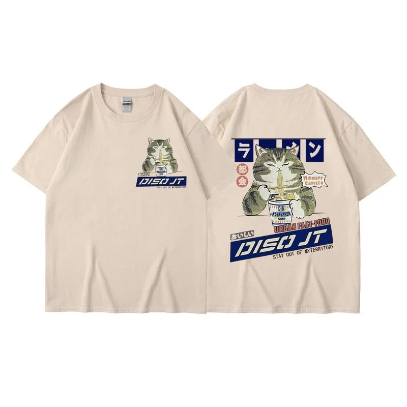 Midnight Canteen Cat Graphic T-Shirt