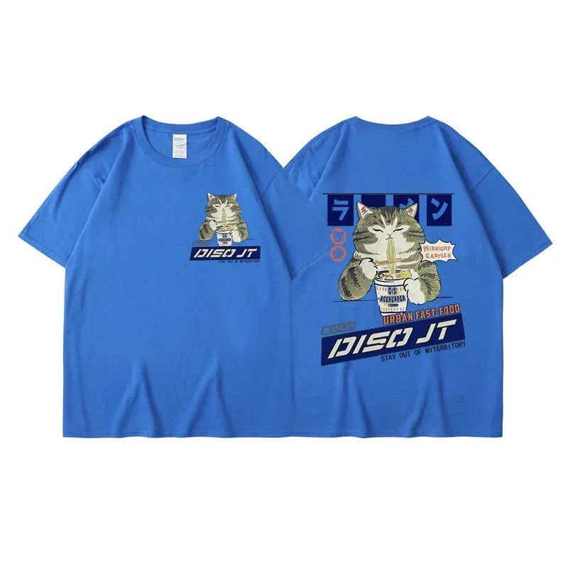 Midnight Canteen Cat Graphic T-Shirt