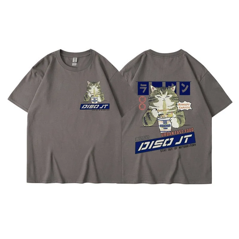Midnight Canteen Cat Graphic T-Shirt