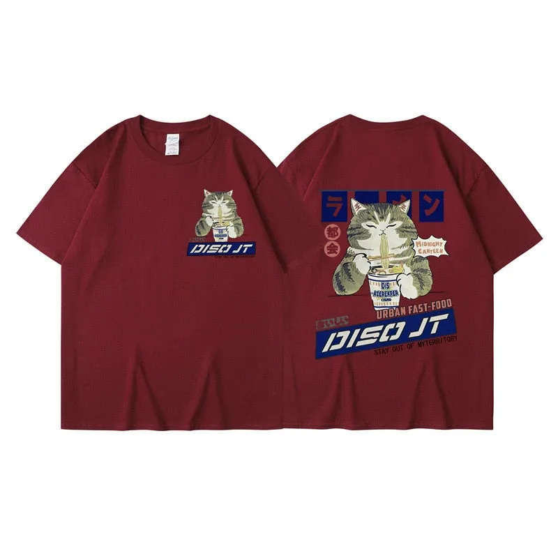Midnight Canteen Cat Graphic T-Shirt