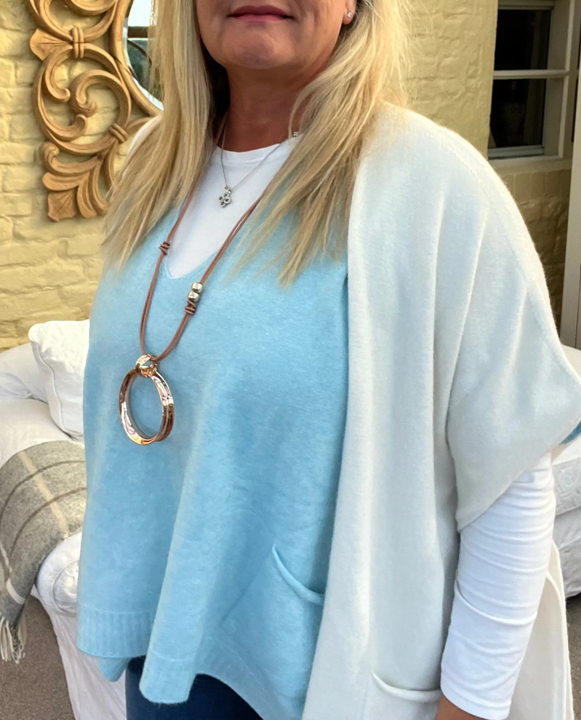 Milan V-Neck Batwing Short Sleeves Jumper Orange