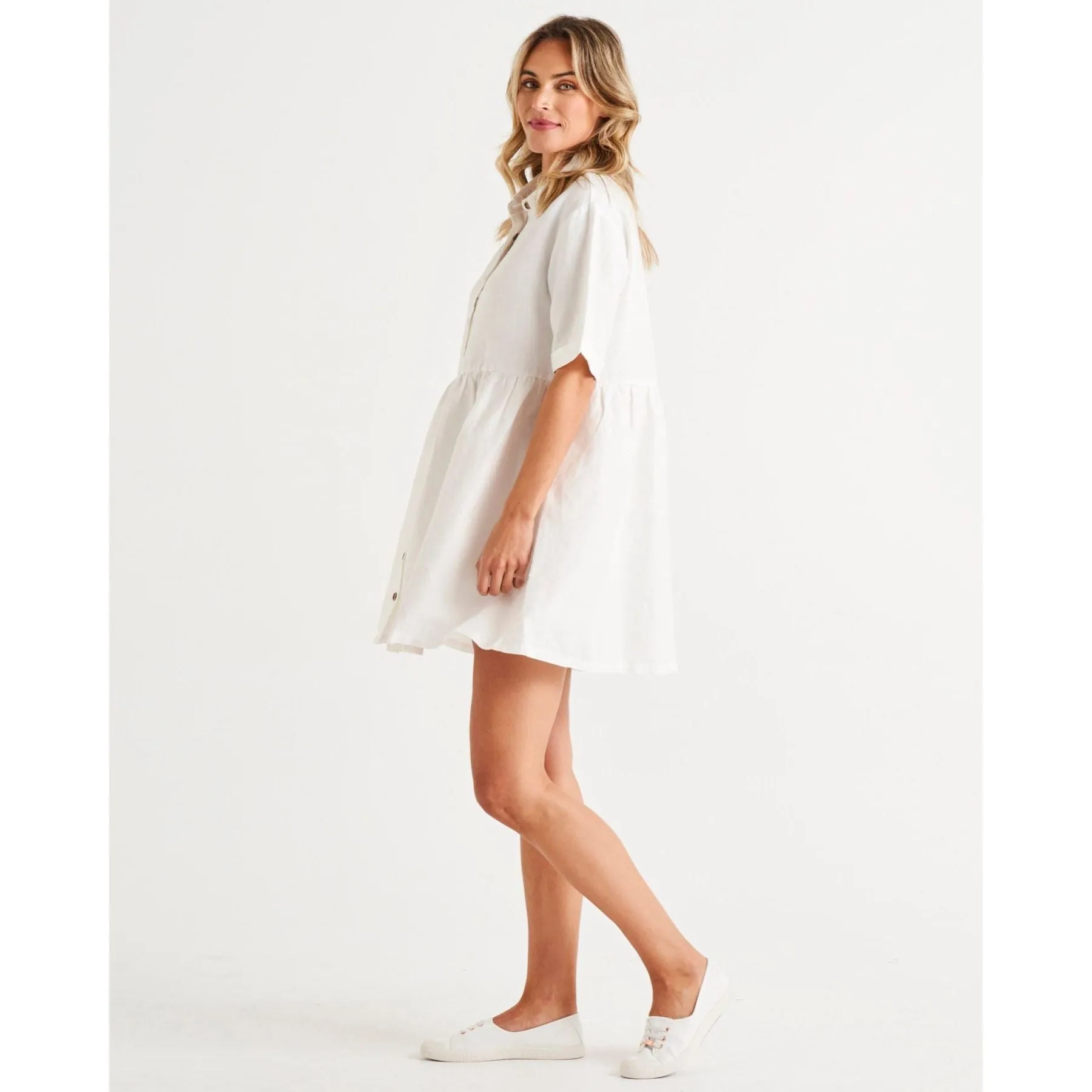 Miley Lyocell Shirt Dress - White