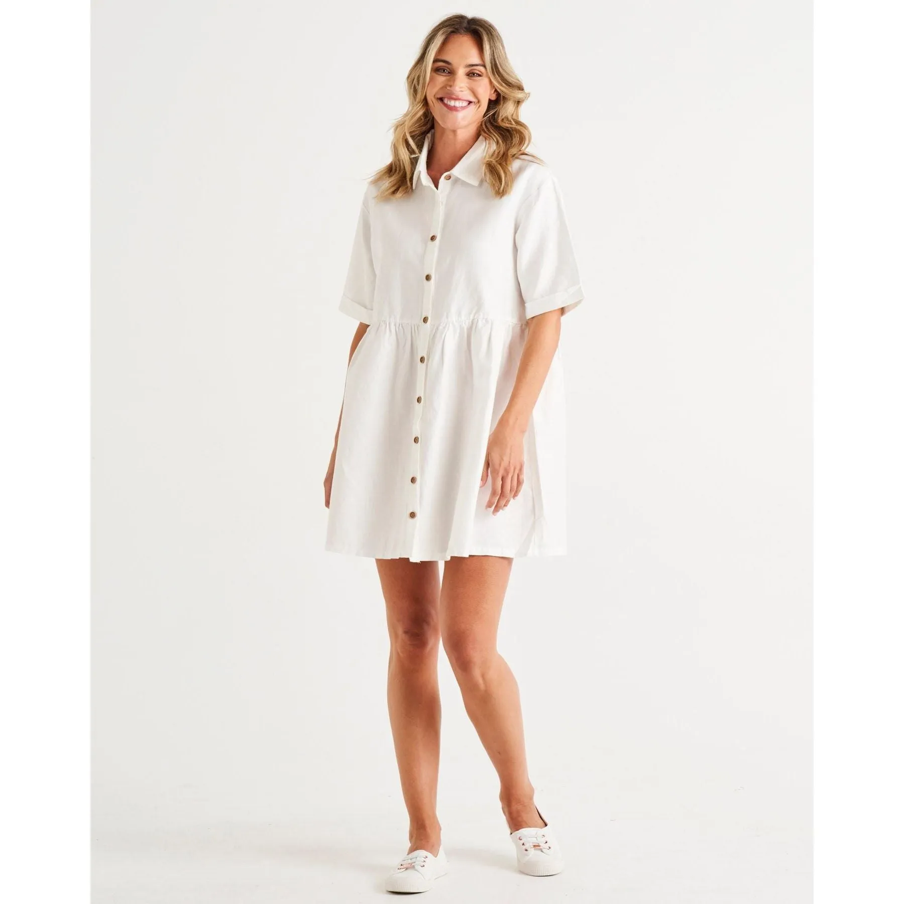 Miley Lyocell Shirt Dress - White