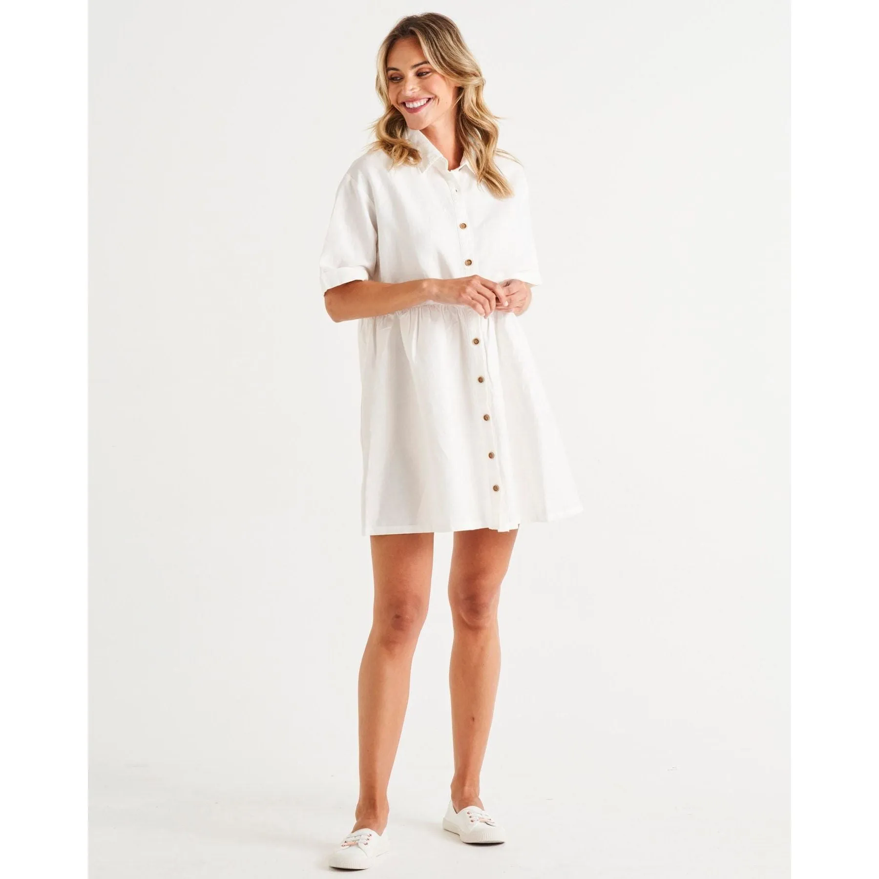 Miley Lyocell Shirt Dress - White
