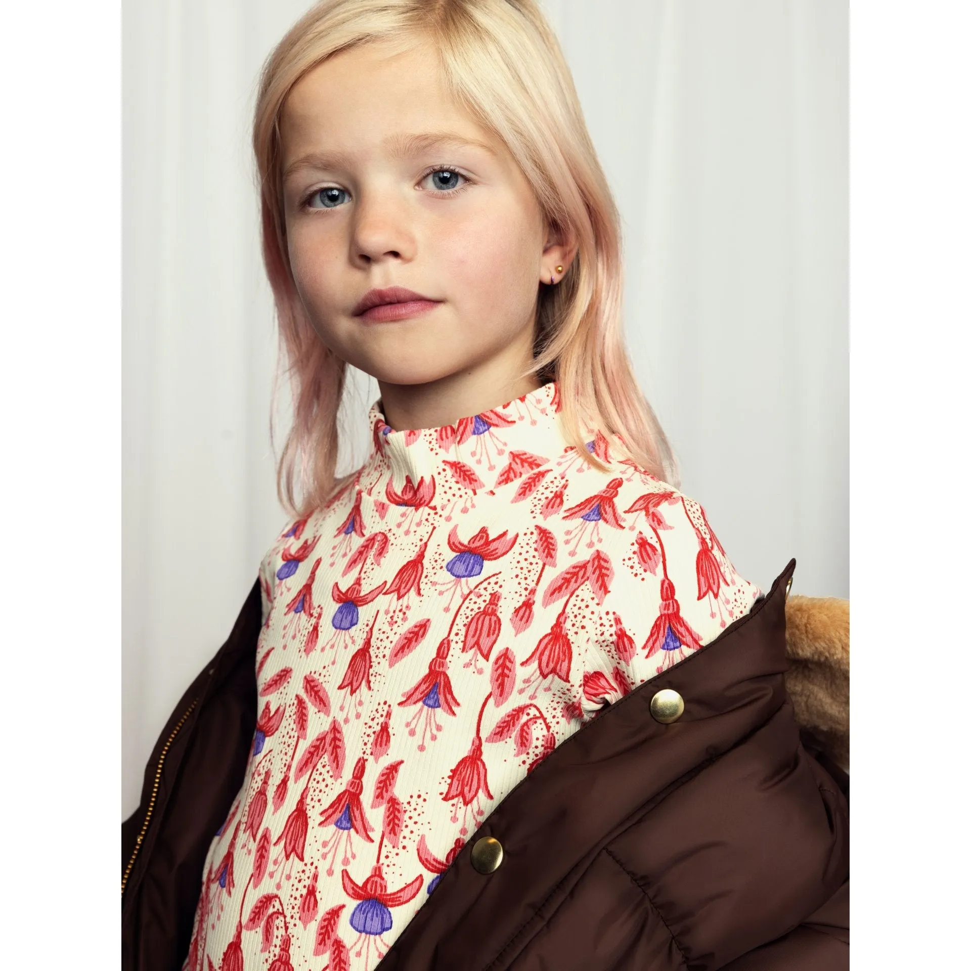 Mini Rodini - Fuchsia high-neck long-sleeved tee