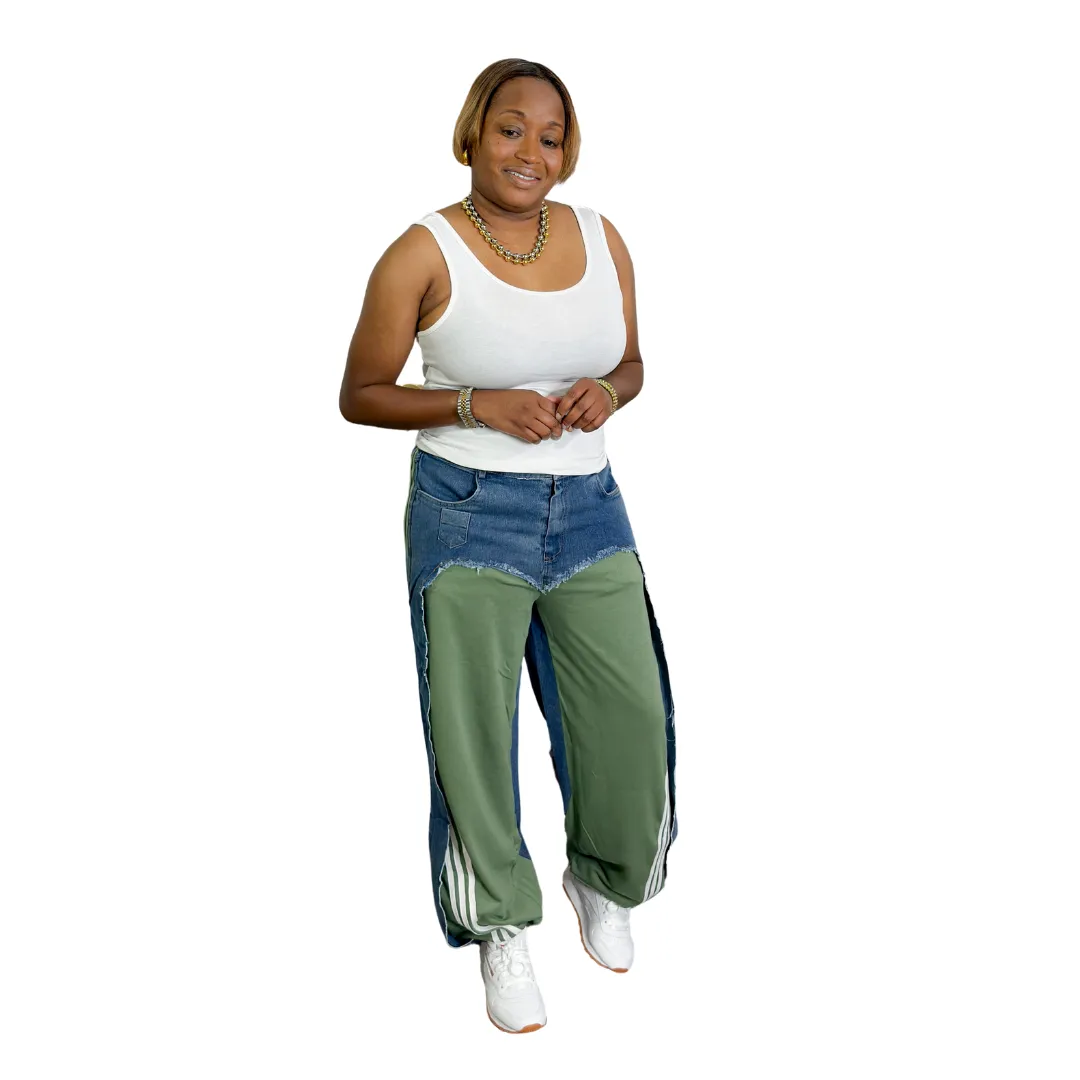 'Missy' Denim Detail Track Pants