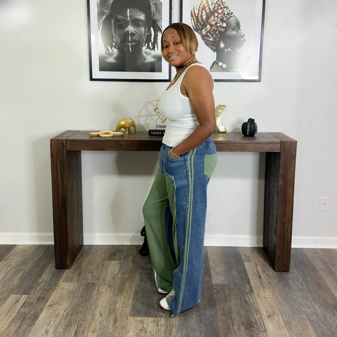 'Missy' Denim Detail Track Pants