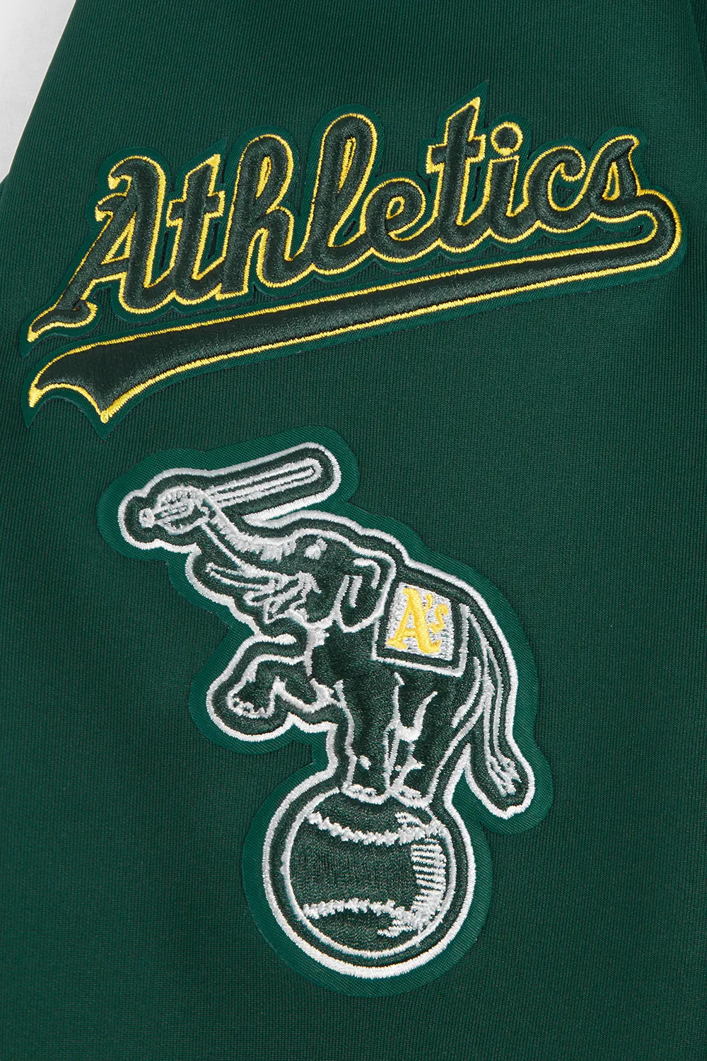 MLB OAKLAND ATHLETICS CLASSIC MEN'S DK TRACK JACKET (FOREST GREEN)