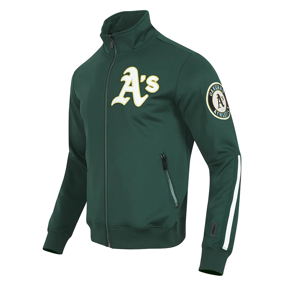 MLB OAKLAND ATHLETICS CLASSIC MEN'S DK TRACK JACKET (FOREST GREEN)
