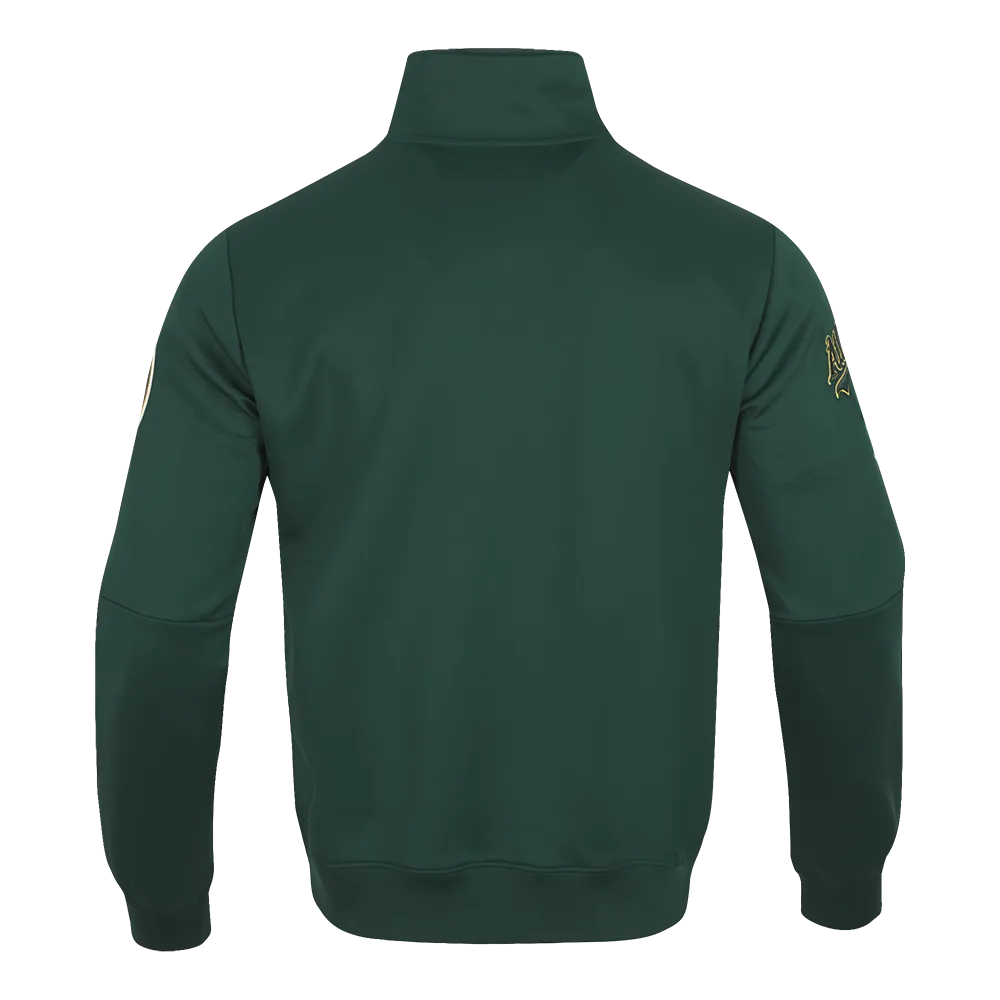 MLB OAKLAND ATHLETICS CLASSIC MEN'S DK TRACK JACKET (FOREST GREEN)