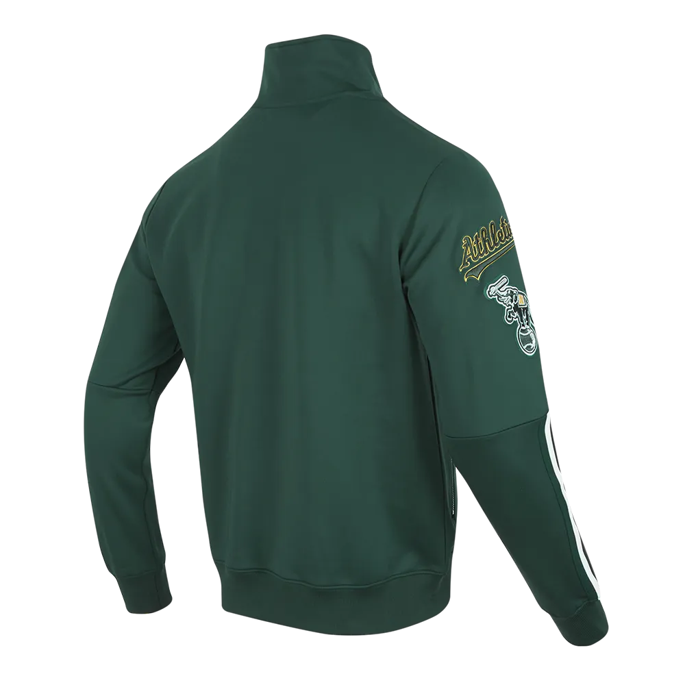 MLB OAKLAND ATHLETICS CLASSIC MEN'S DK TRACK JACKET (FOREST GREEN)