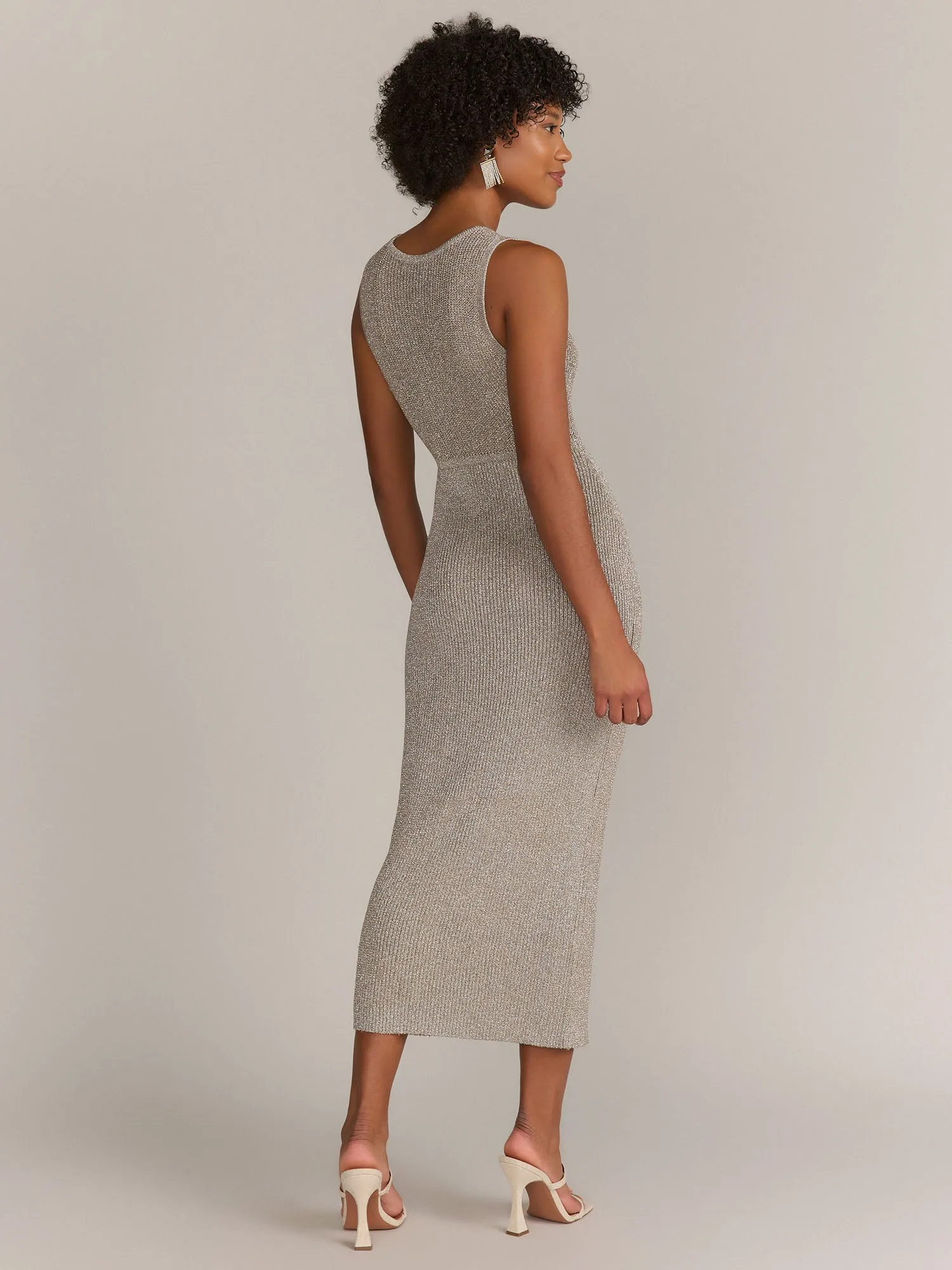 Mustard Seed Sleeveless Metallic Knit Sweater Dress - Brands We Love