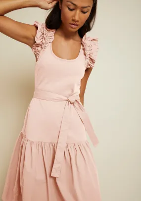 Nation LTD - Everleigh Frilly Dress in Light Pink Millennial