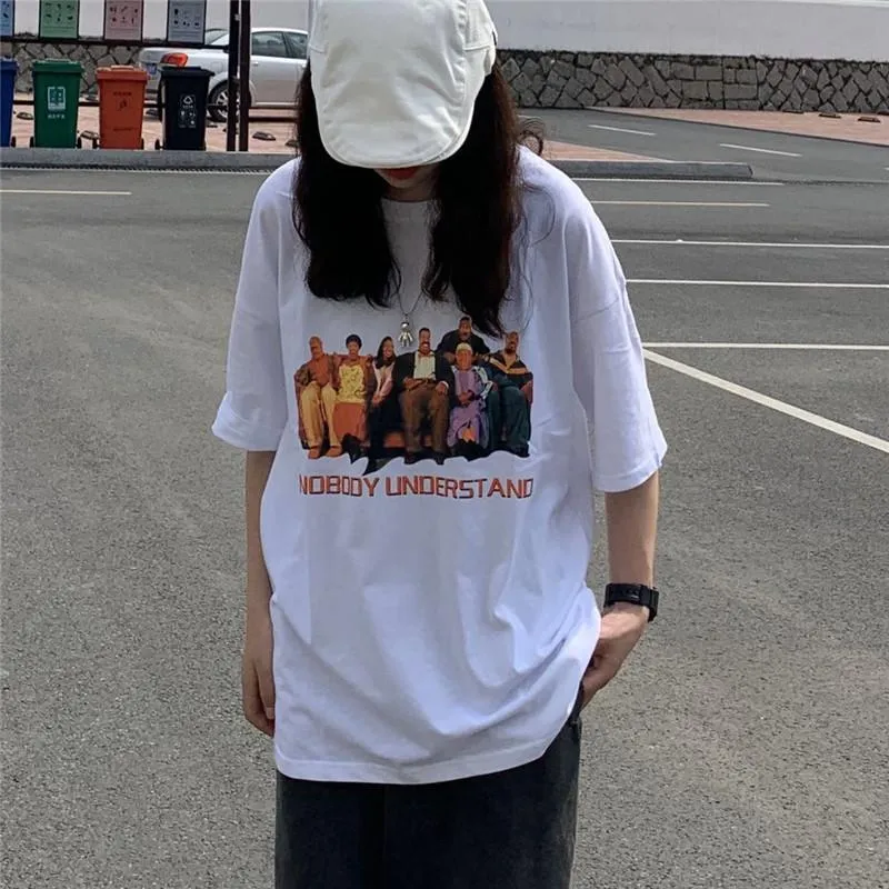 Nobody Understand Print Grunge Aesthetic Oversized T-Shirt