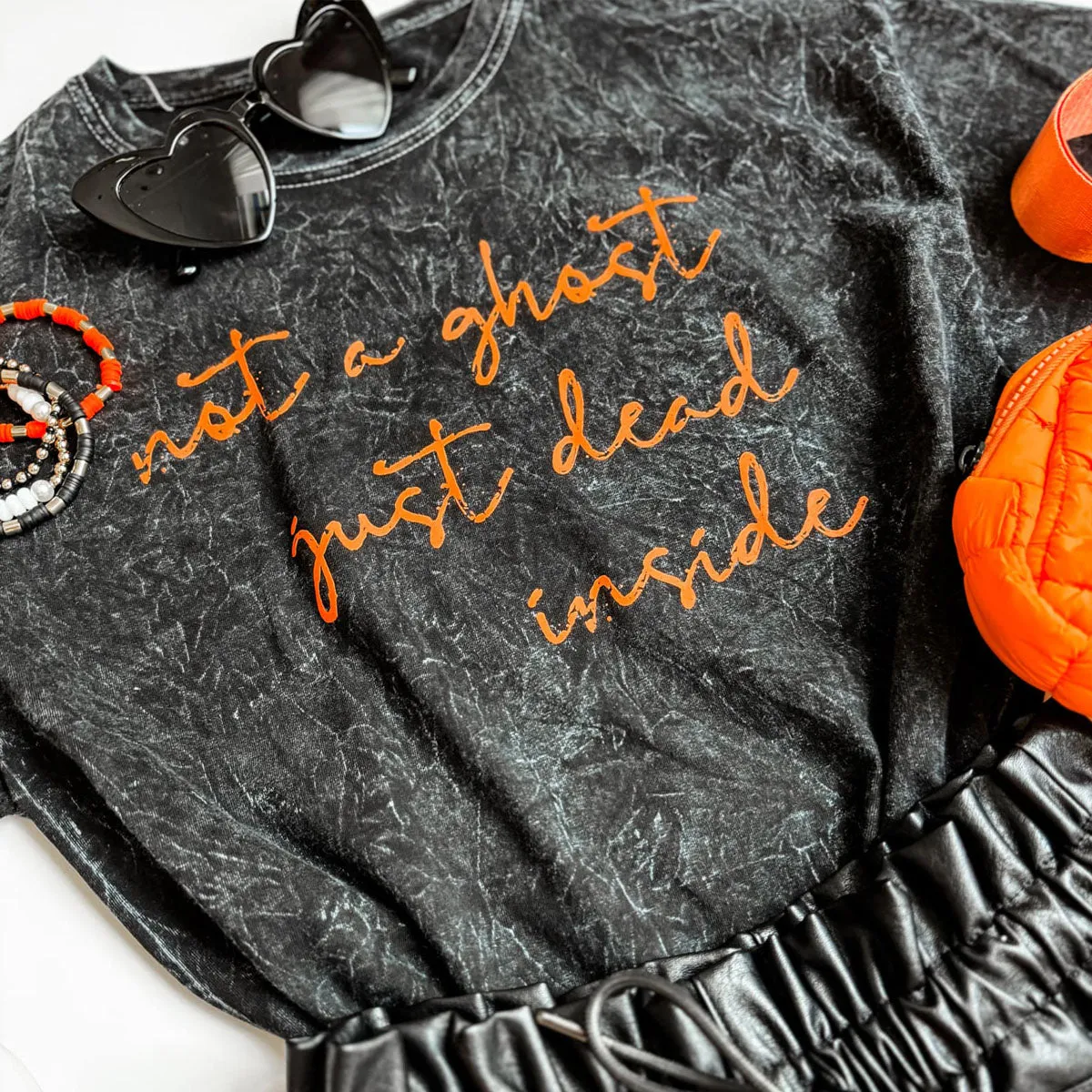 'Not A Ghost, Just Dead Inside' Short Sleeve Tee by Mugsby