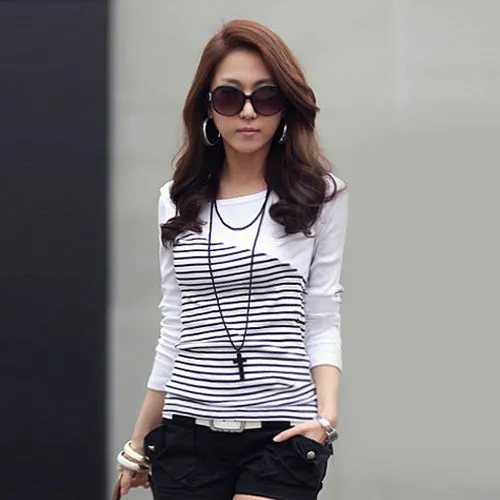Oblique Striped Long Sleeve Shirt