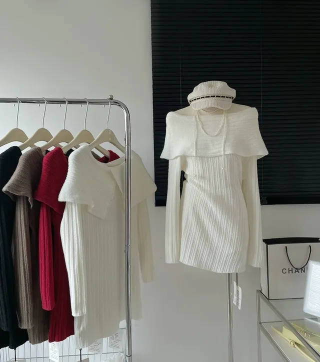Off-Shoulder Knit Dress