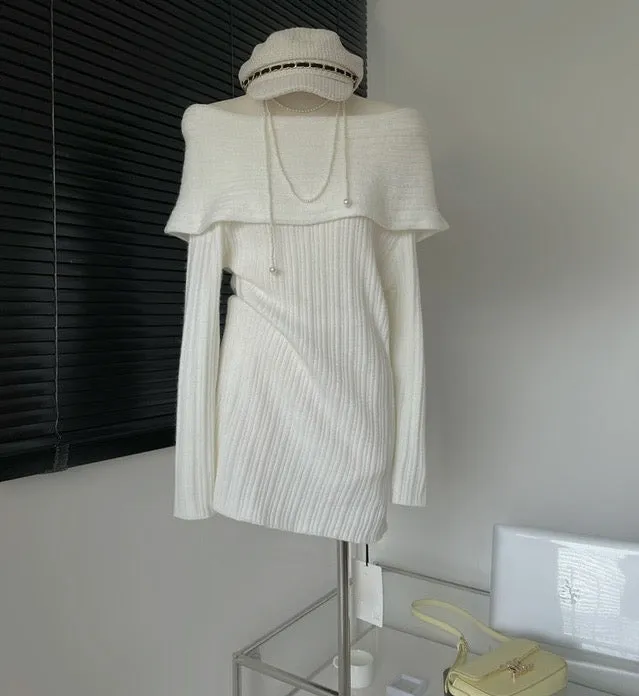 Off-Shoulder Knit Dress