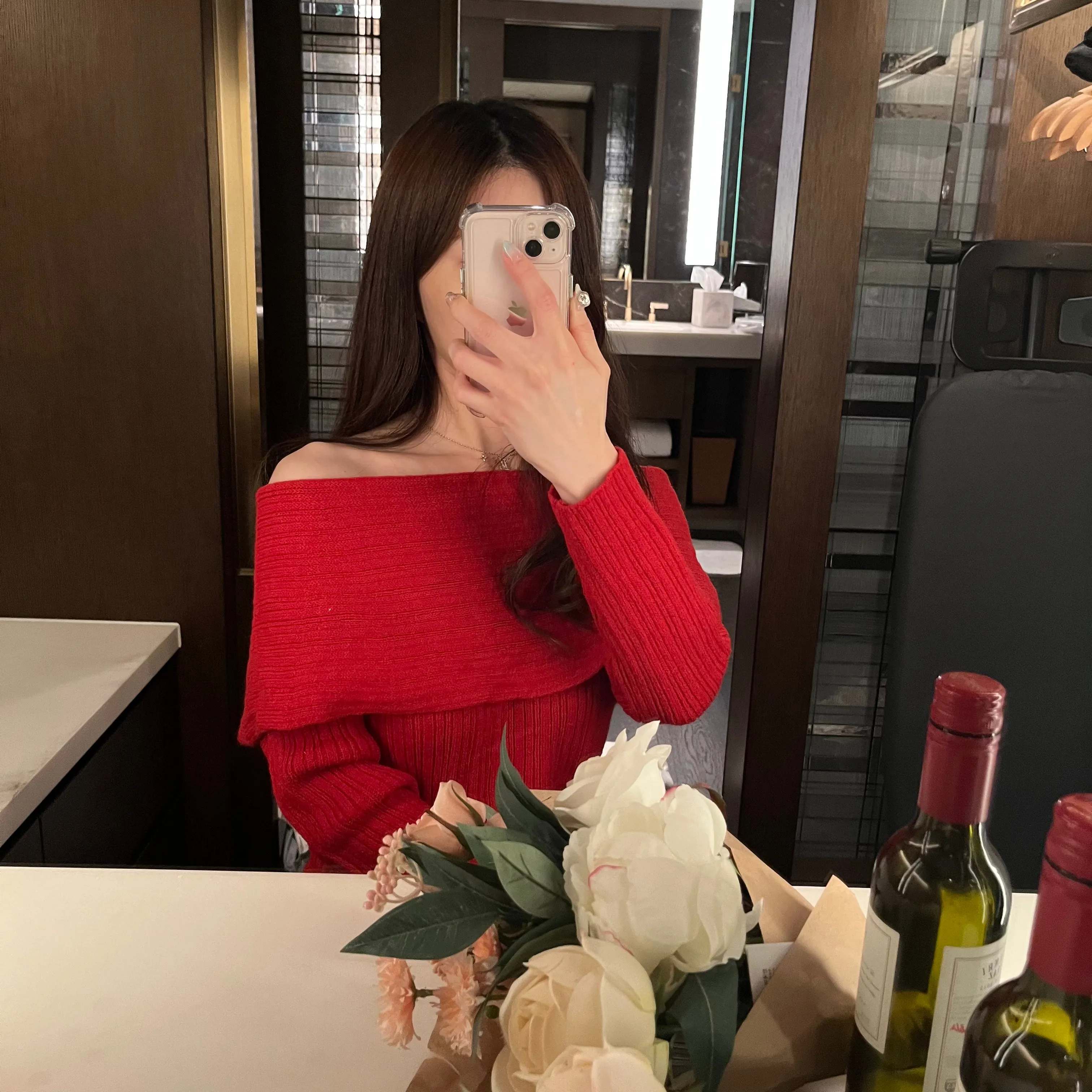 Off-Shoulder Knit Dress