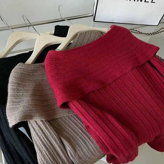 Off-Shoulder Knit Dress