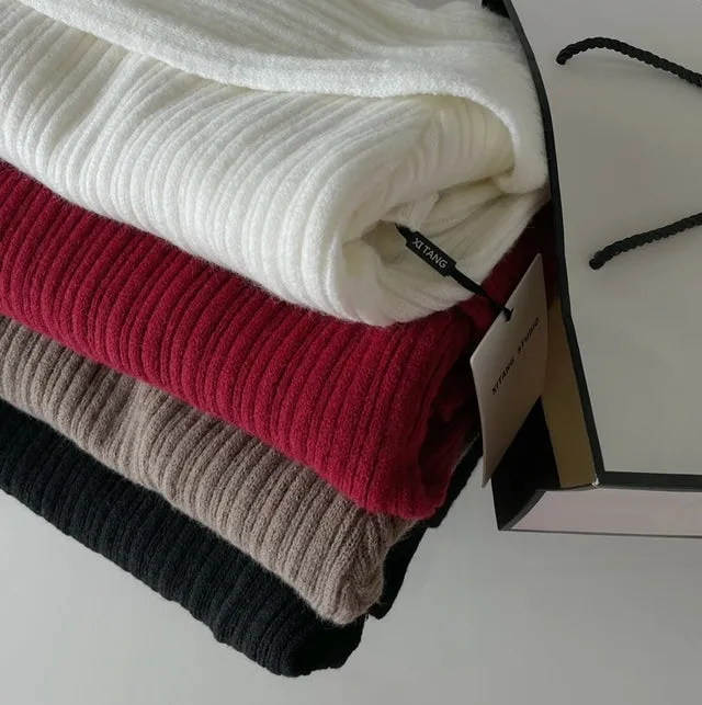 Off-Shoulder Knit Dress