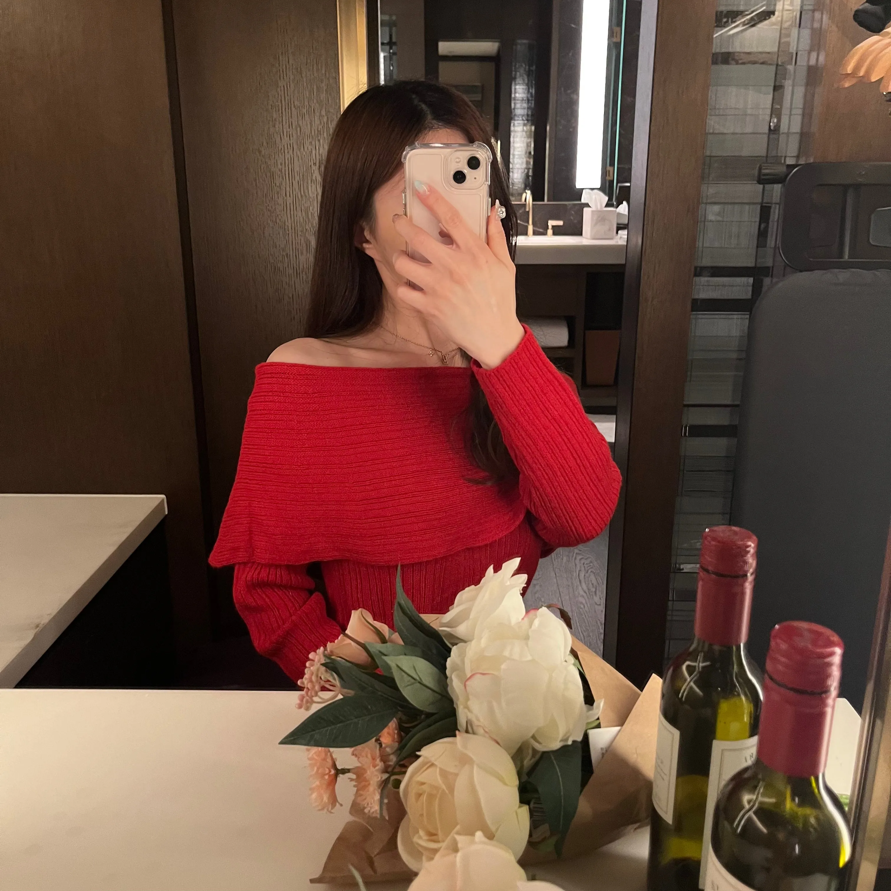 Off-Shoulder Knit Dress