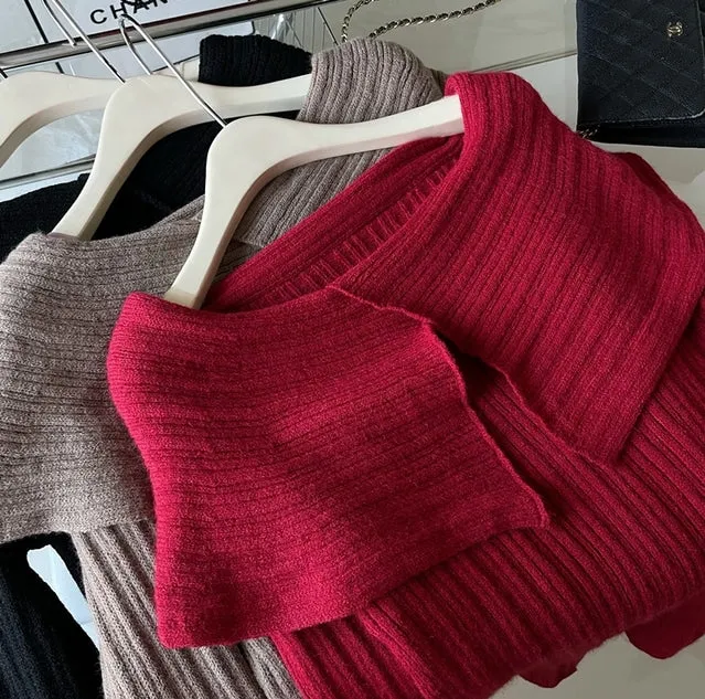 Off-Shoulder Knit Dress